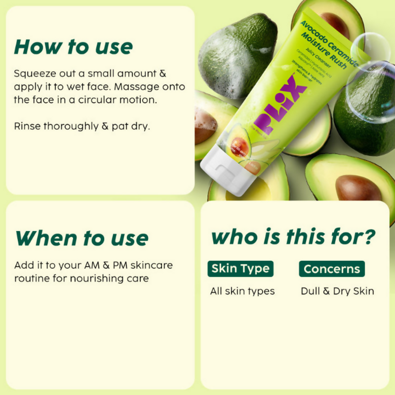 PLIX The Plant Fix Avocado Ceramide Moisture Rush - Cleanser & Cream