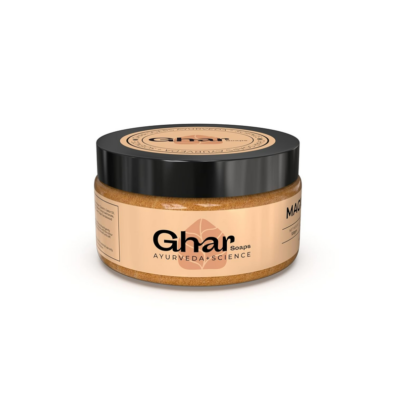 Ghar Soaps Magic Scrub Sandalwood and Saffron Suitaible For all Skin