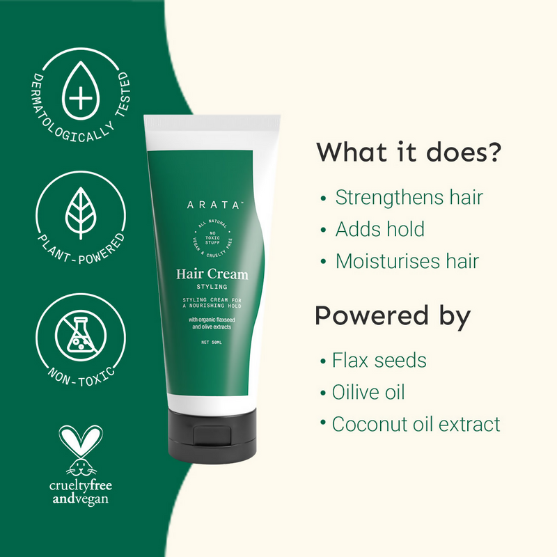 Arata Styling Hair Cream For Frizz Free & Definition - Adds Texture & Control