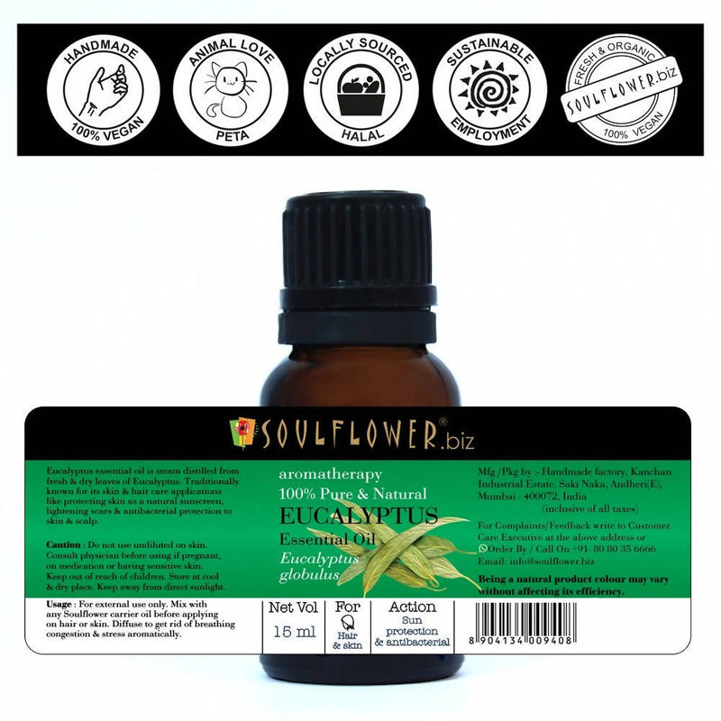 Soulflower Aromatherapy Pure Eucalyptus Essential Oil - Limited Time Offer