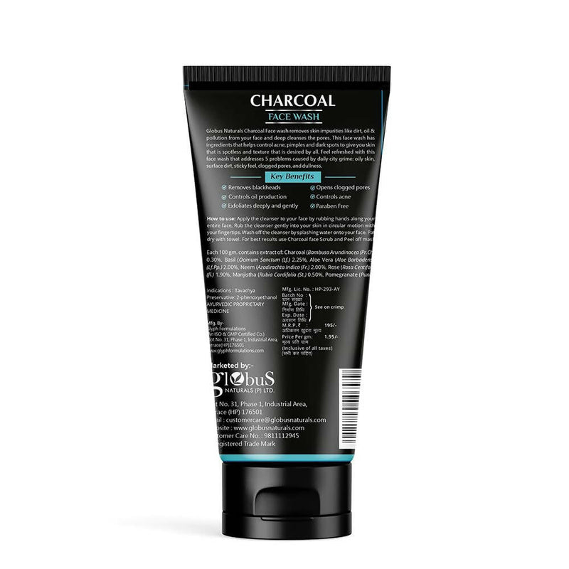 Globus Naturals Anti Pollution & Anti Acne Charcoal Face Wash