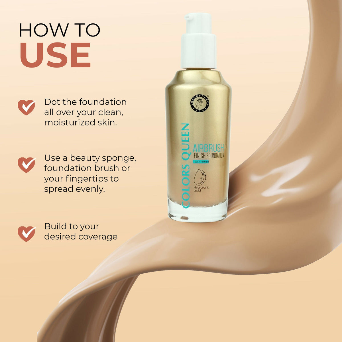 Colors Queen Airbrush Foundation With Primer - White Ivory