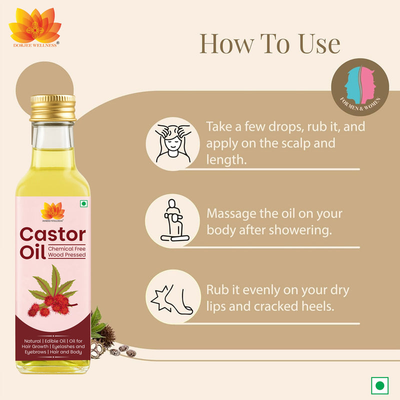 Dorjee Wellness Wood Pressed Castor Oil