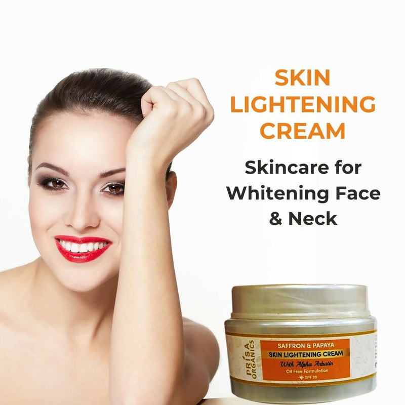 Prisa Organics Saffron & Papaya Skin Lightening Cream With Alpha Arbutin SPF 20