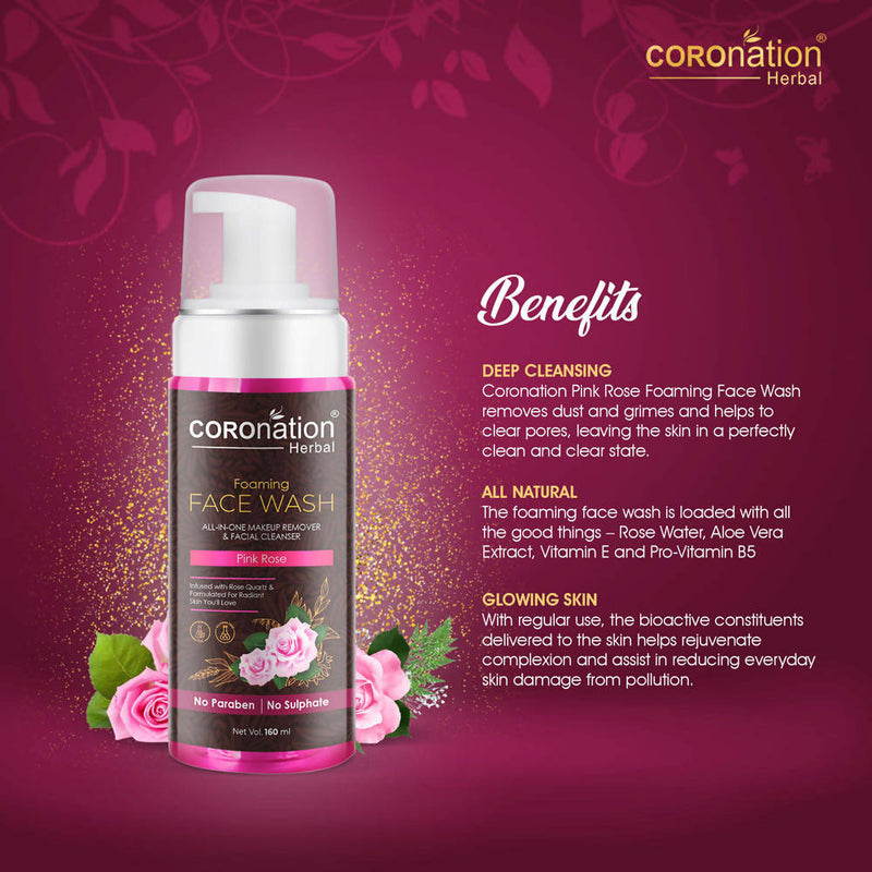 Coronation Herbal Pink Rose Foaming Face Wash