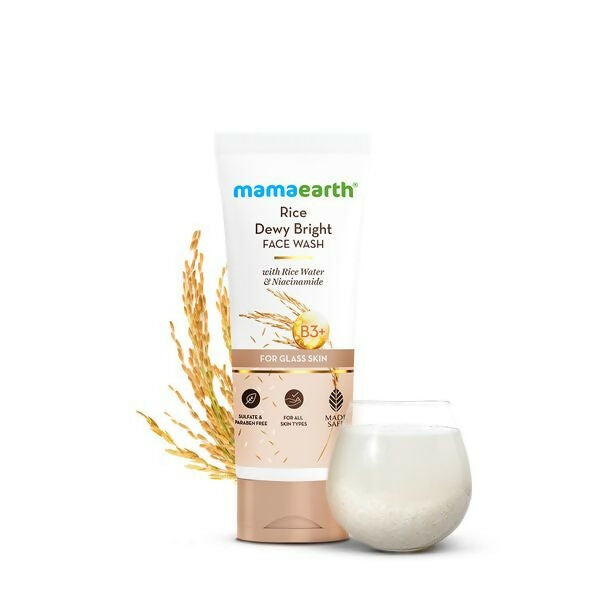 Mamaearth Rice Dewy Bright Face Wash With Rice Water & Niacinamide for Glass Skin