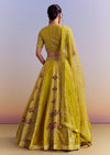 Yellow Brocade Organza Bridesmaid Lehenga With Zardosi Embroidery
