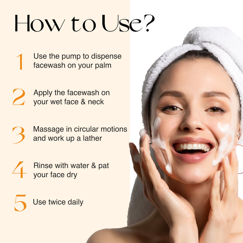 Nourish Mantra Vitamin C Glow Face Wash with Vitamin C, Aloe Vera, & Vitamin E