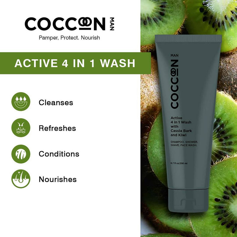 Coccoon Man Active 4 In 1 Wash With Cassia Bark & Kiwi