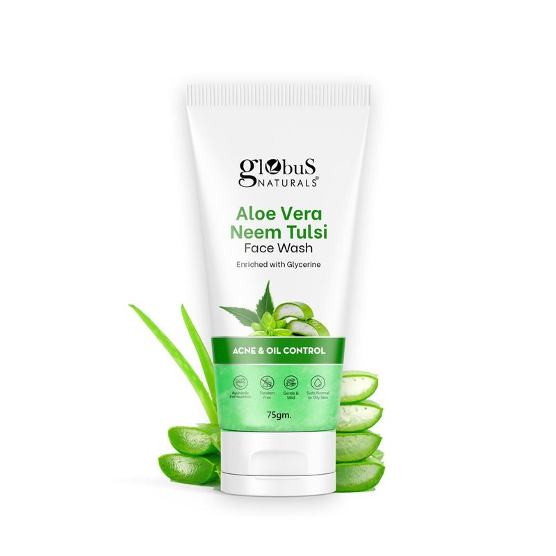 Globus Naturals Aloe vera Neem Tulsi Enriched With Glycerin & Oil Control Formula