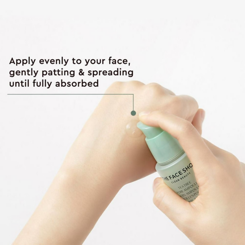 The Face Shop Tea Tree Pore Ampoule With AHA, Ip BHA, PHA & Hyaluronic Acid, For Oily & Acne Skin