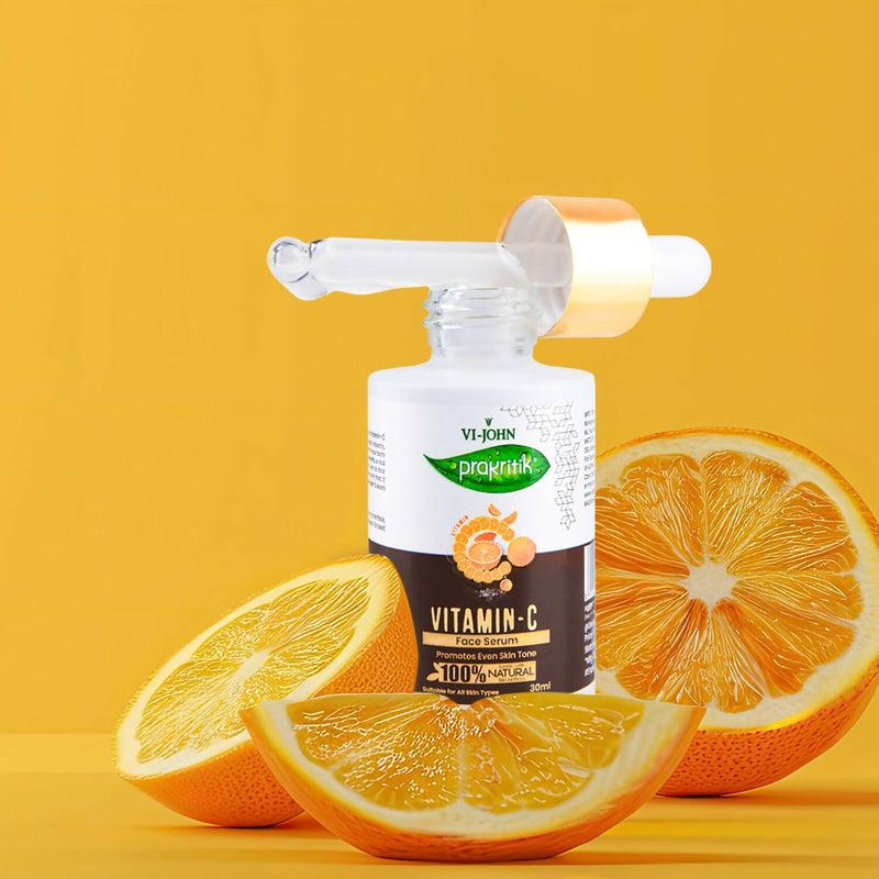 VI-JOHN Prakritik Vitamin C Face Serum Brightening, Anti-Aging & Glowing Skin, 100% Bio-Actives