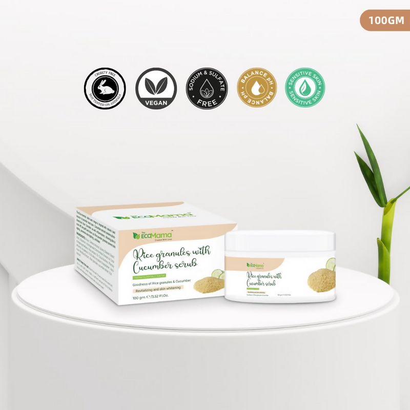 The Eco Mama Rice Granules With Cucumber Face Scrub