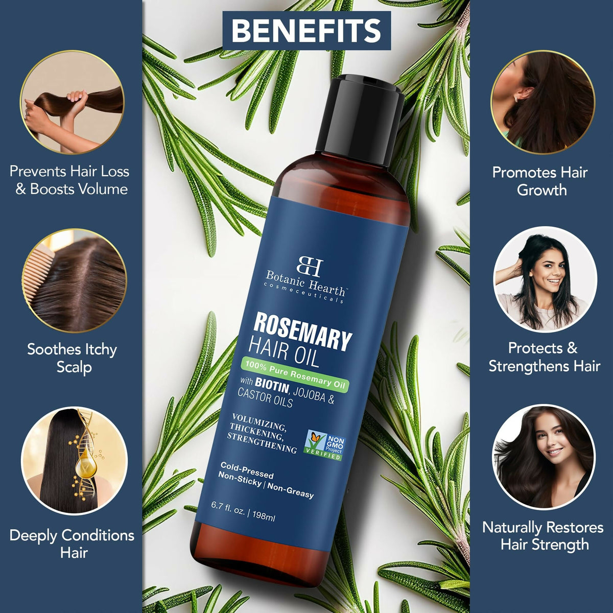 Botanic Hearth 100% Pure Rosemary Oil For Hair Growth, Controls Hair Fall, Promotes New Hair Growth