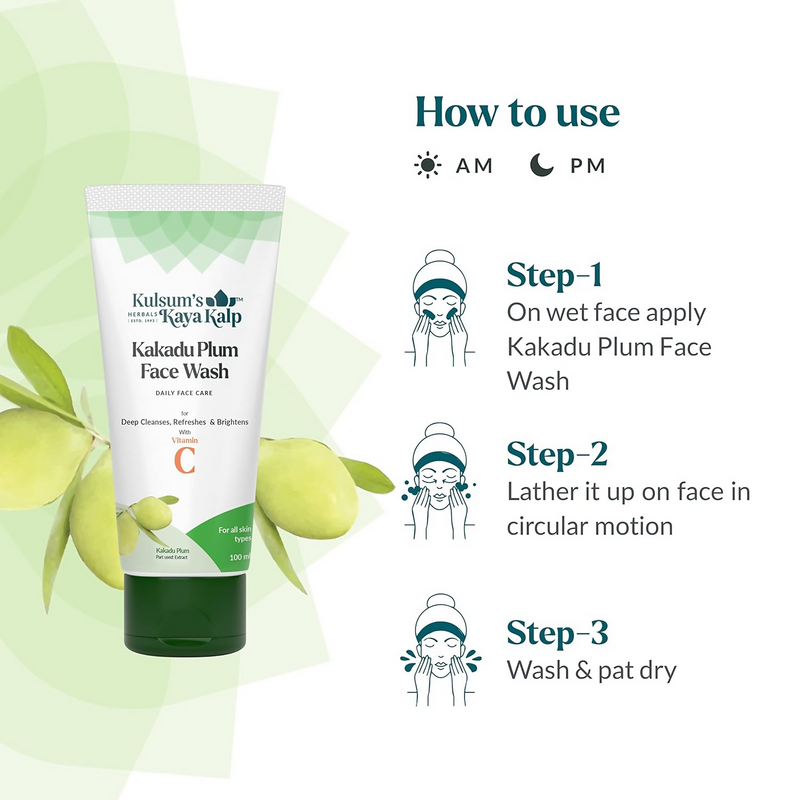 Kulsum's Kaya Kalp Kakadu Plum Face Wash Daily Face Care For Deep Cleanses,Refreshes & Brightens With Vitamin C