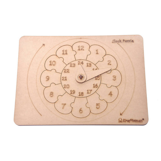 Kraftsman 24 Hour And Minutes Clock Learning Puzzle Board | Color Kit Included
