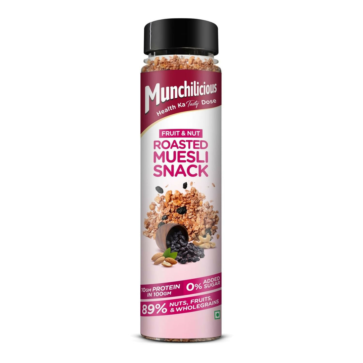 Munchilicious Muesli – Fruit & Nut Roasted Rolled Oats, Raisins, Almonds, Cashews & Peanut Butter