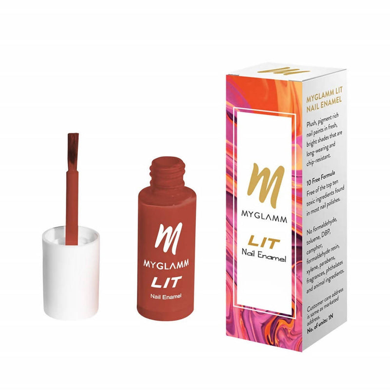 MYGLAMM LIT Flawless Finish Nail Enamel - Boi Bye - Stunning Red (7 Ml)