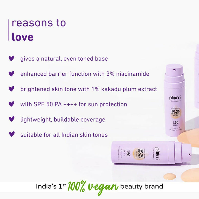 Plum Superpower BB Serum with SPF 50 PA ++++ 03 Caramel