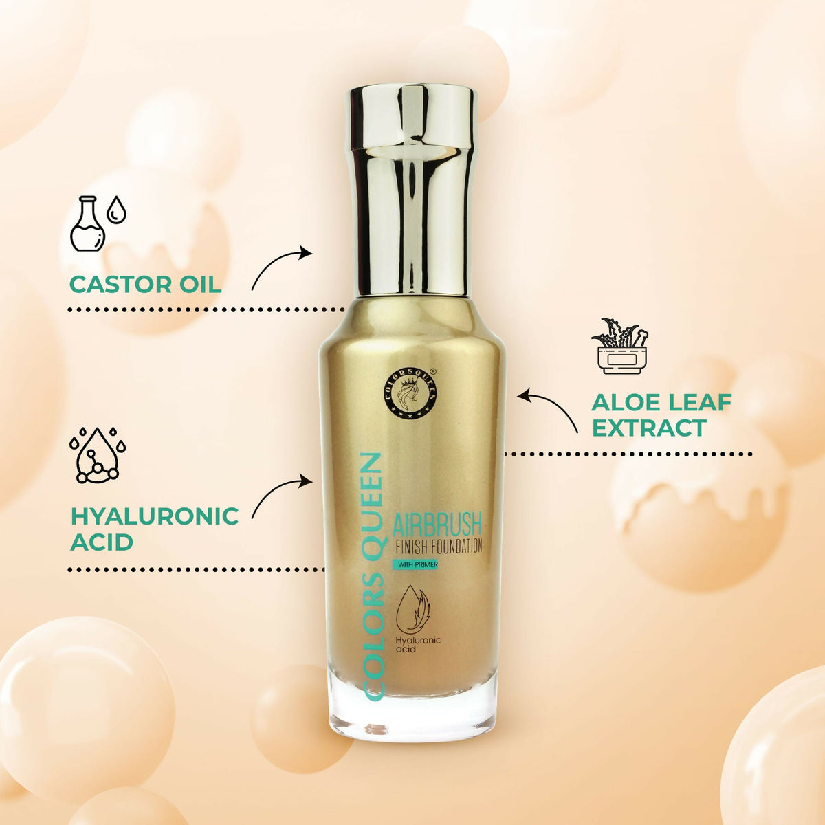 Colors Queen Airbrush Foundation With Primer - Natural Beige