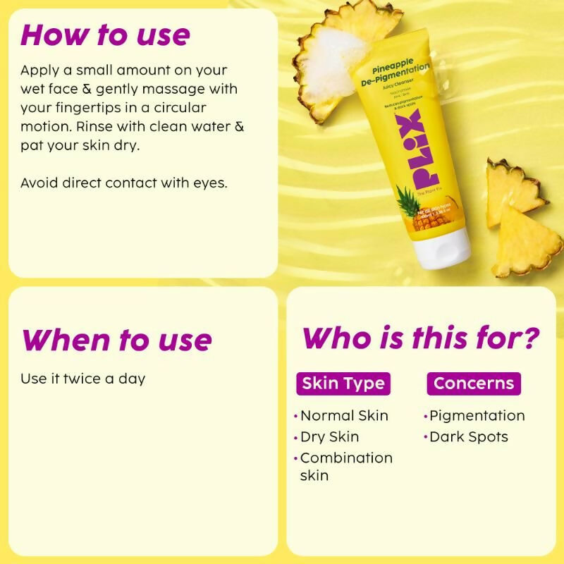 PLIX The Plant Fix Pineapple Depigmentation Regime With Face Wash, Toner, Serum & Moisturizer