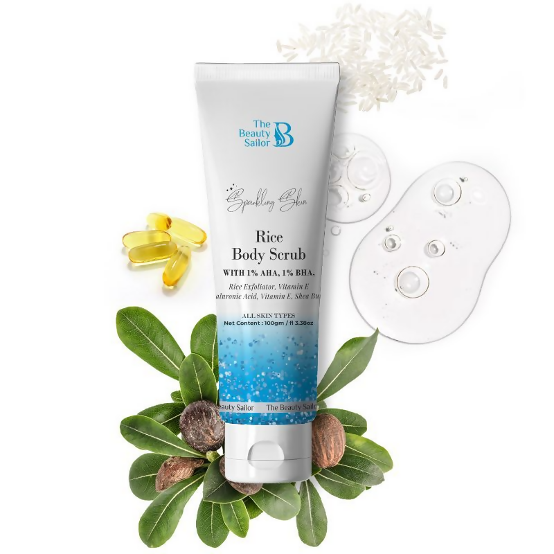 The Beauty Sailor Sparkling Skin Rice Body Scrub For Glowing Skin